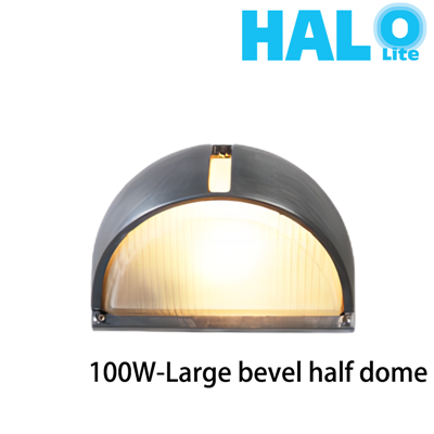 Halolite 100W Large Bevel Half Dome Outdoor Retro Industr...